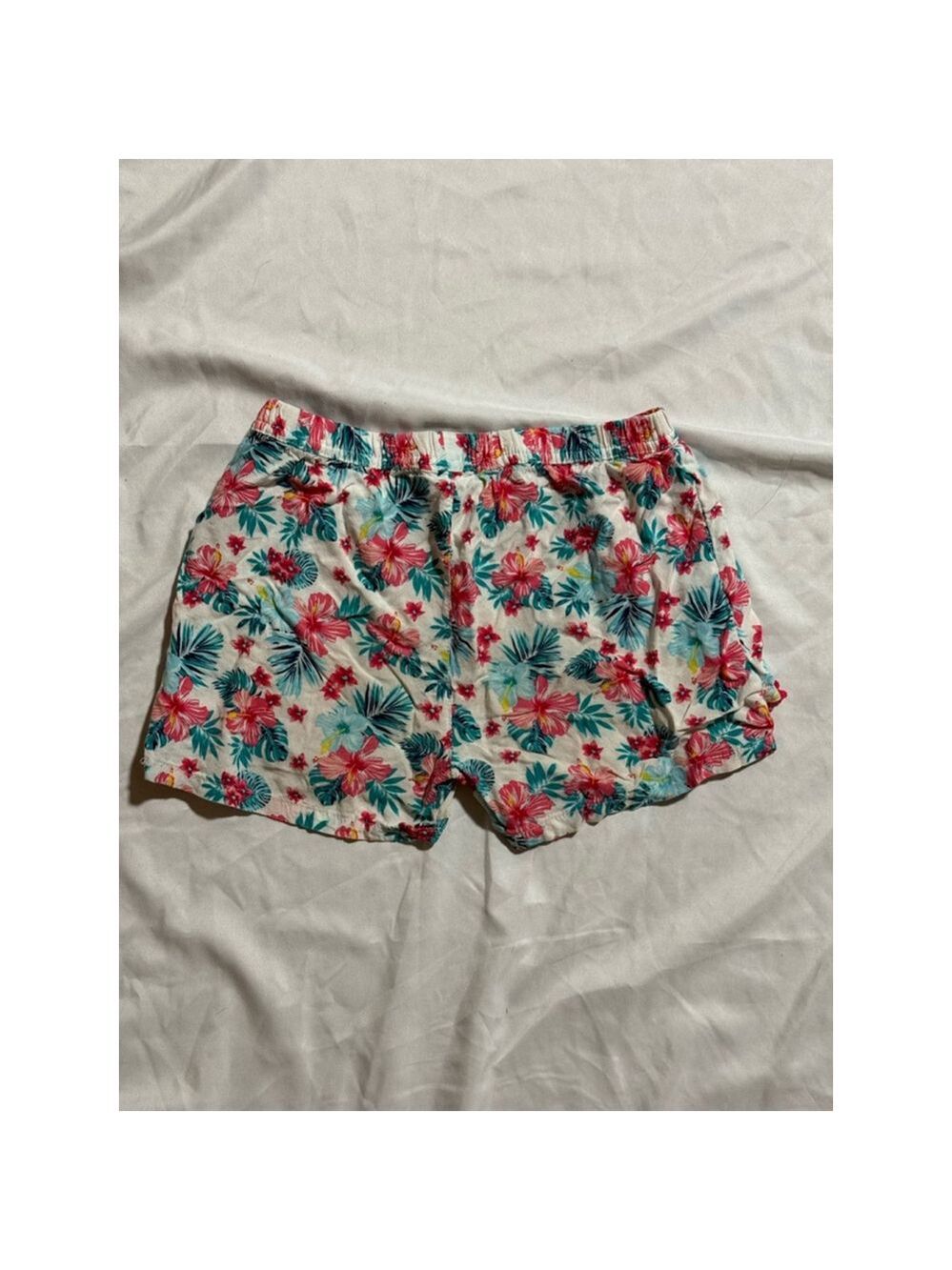 Girls Pink & Violet Floral Shorts Size M (10/12)